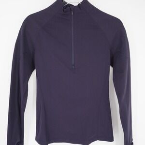 Lululemon Toasty Tech 1/2 Zip Midnight Navy Long Sleeve Top Embroidered Size 4
